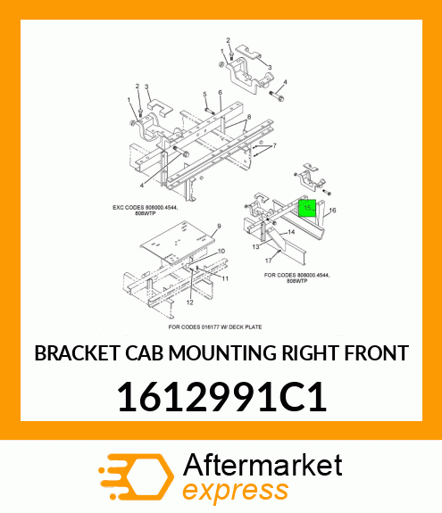 BRACKET CAB MOUNTING RIGHT FRONT 1612991C1