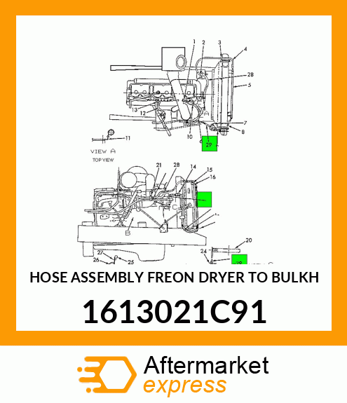 HOSE ASSEMBLY FREON DRYER TO BULKH 1613021C91