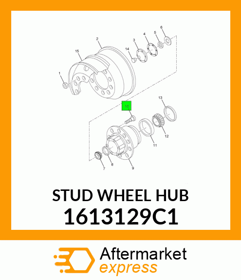 STUD WHEEL HUB 1613129C1