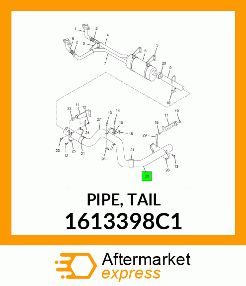 PIPE, TAIL 1613398C1
