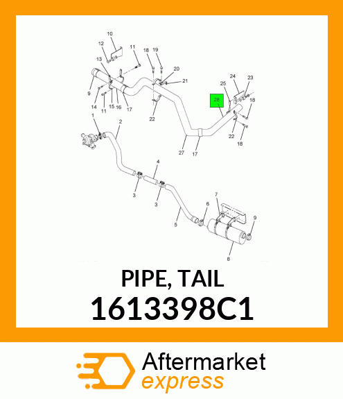 PIPE, TAIL 1613398C1