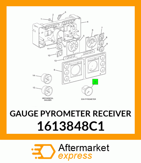 GAUGE PYROMETER RECEIVER 1613848C1