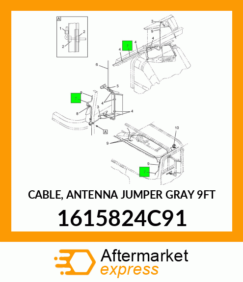 CABLE, ANTENNA JUMPER GRAY 9FT 1615824C91