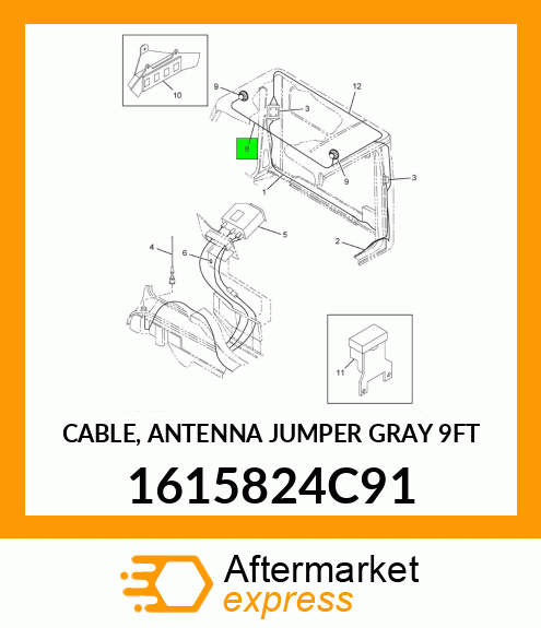 CABLE, ANTENNA JUMPER GRAY 9FT 1615824C91