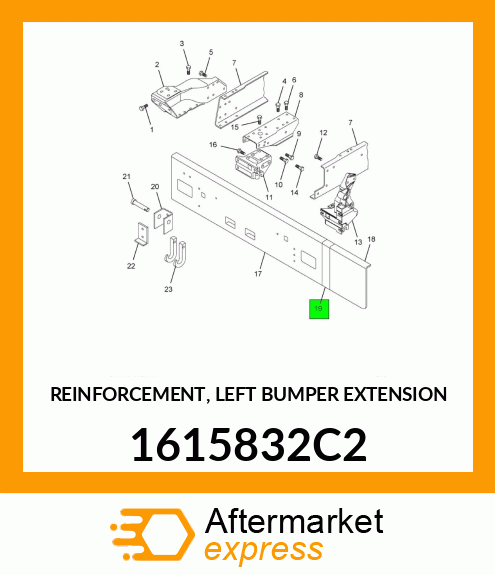 REINFORCEMENT, LEFT BUMPER EXTENSION 1615832C2