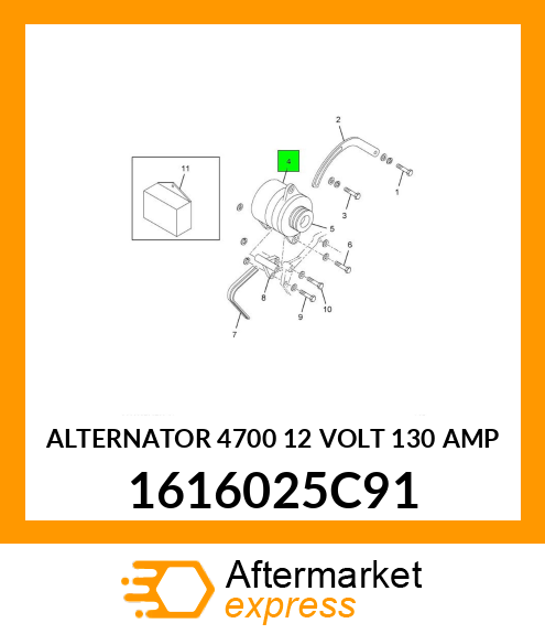 ALTERNATOR 4700 12 VOLT 130 AMP 1616025C91