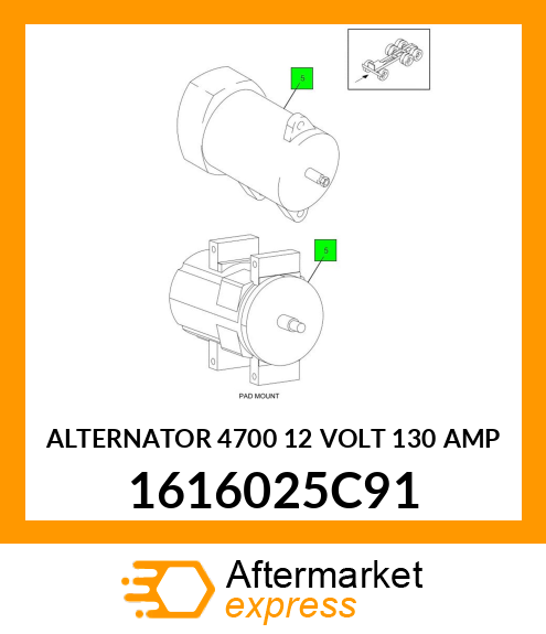 ALTERNATOR 4700 12 VOLT 130 AMP 1616025C91