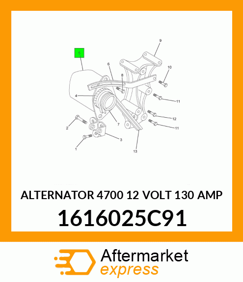 ALTERNATOR 4700 12 VOLT 130 AMP 1616025C91