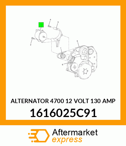 ALTERNATOR 4700 12 VOLT 130 AMP 1616025C91