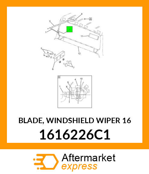 BLADE, WINDSHIELD WIPER 16" 1616226C1