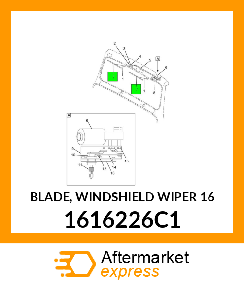BLADE, WINDSHIELD WIPER 16" 1616226C1