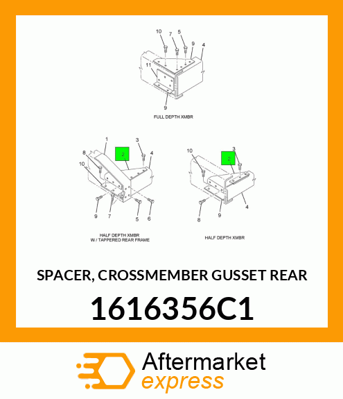 SPACER, CROSSMEMBER GUSSET REAR 1616356C1