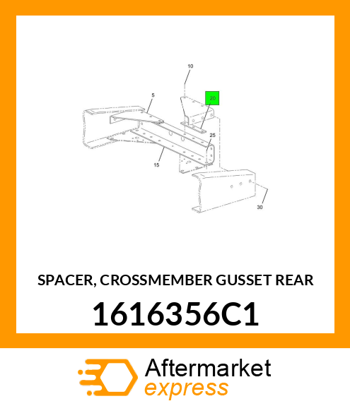 SPACER, CROSSMEMBER GUSSET REAR 1616356C1