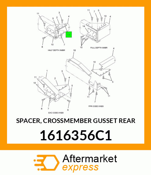 SPACER, CROSSMEMBER GUSSET REAR 1616356C1