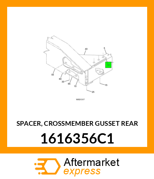 SPACER, CROSSMEMBER GUSSET REAR 1616356C1