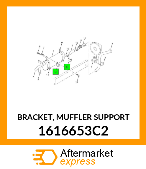 BRACKET, MUFFLER SUPPORT 1616653C2