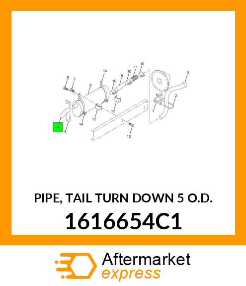 PIPE, TAIL TURN DOWN 5" O.D. 1616654C1