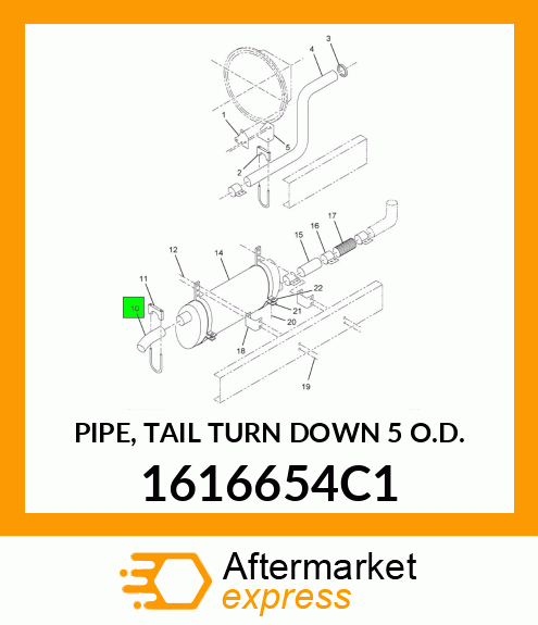 PIPE, TAIL TURN DOWN 5" O.D. 1616654C1