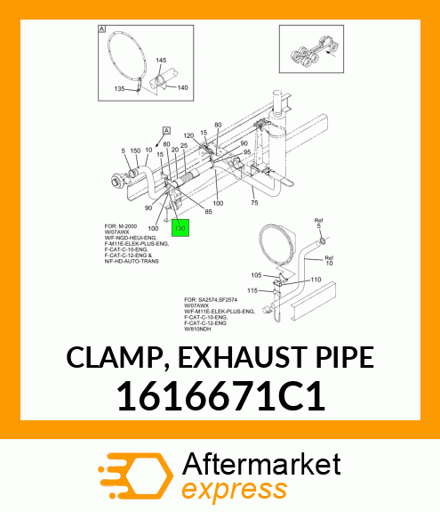CLAMP, EXHAUST PIPE 1616671C1