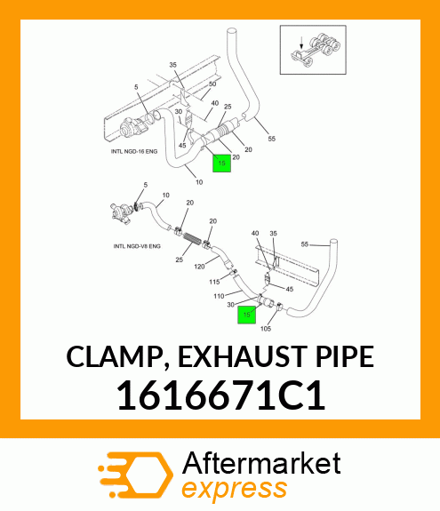CLAMP, EXHAUST PIPE 1616671C1