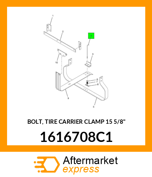 BOLT, TIRE CARRIER CLAMP 15 5/8" 1616708C1