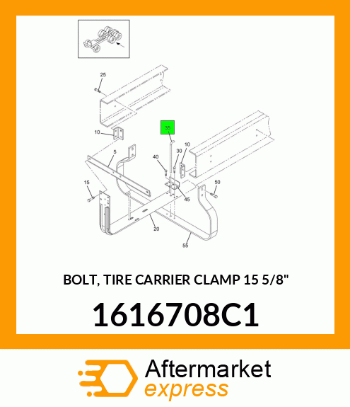 BOLT, TIRE CARRIER CLAMP 15 5/8" 1616708C1