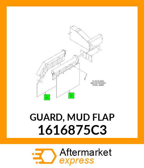 GUARD, MUD FLAP 1616875C3