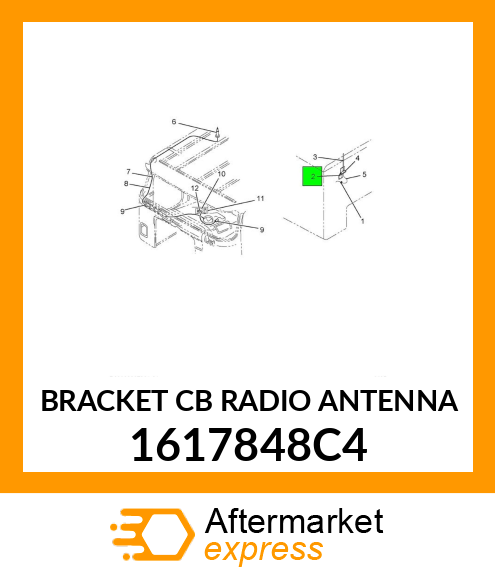 BRACKET CB RADIO ANTENNA 1617848C4