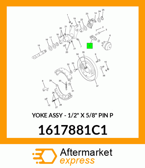 YOKE ASSY - 1/2" X 5/8" PIN P 1617881C1