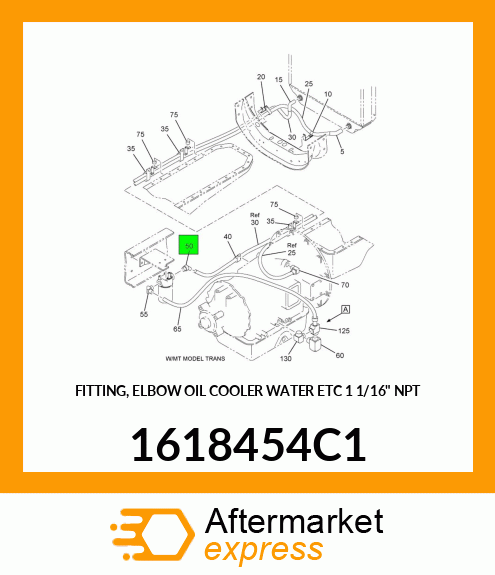 FITTING, ELBOW OIL COOLER WATER ETC 1 1/16" NPT 1618454C1