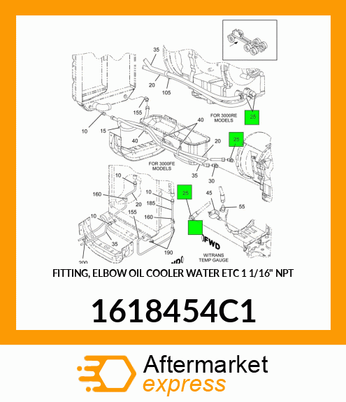 FITTING, ELBOW OIL COOLER WATER ETC 1 1/16" NPT 1618454C1