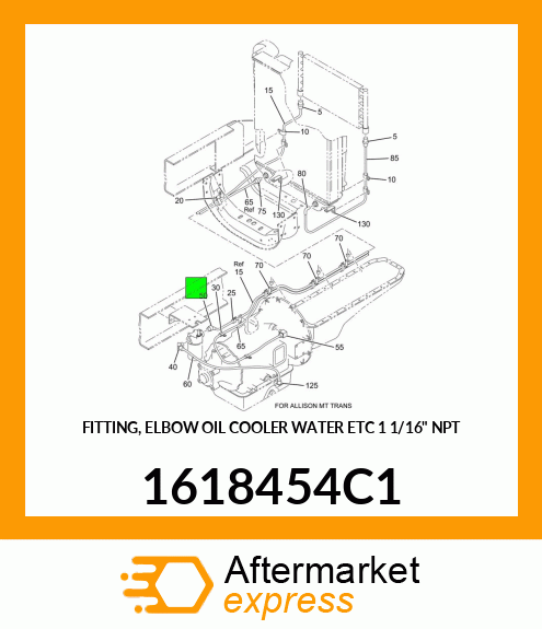 FITTING, ELBOW OIL COOLER WATER ETC 1 1/16" NPT 1618454C1