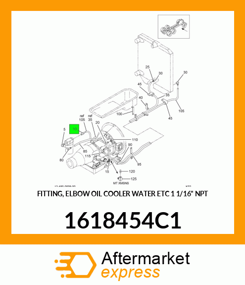 FITTING, ELBOW OIL COOLER WATER ETC 1 1/16" NPT 1618454C1