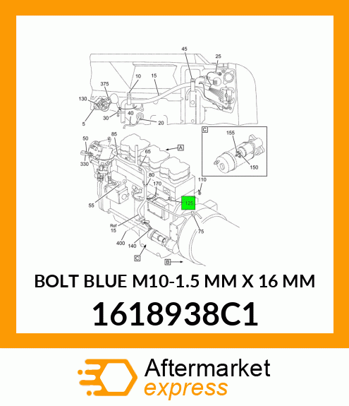 BOLT BLUE M10-1.5 MM X 16 MM 1618938C1