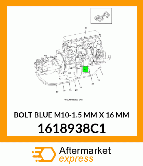 BOLT BLUE M10-1.5 MM X 16 MM 1618938C1