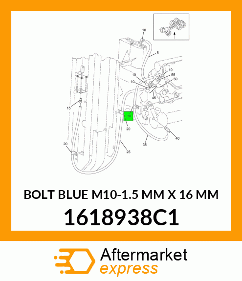 BOLT BLUE M10-1.5 MM X 16 MM 1618938C1