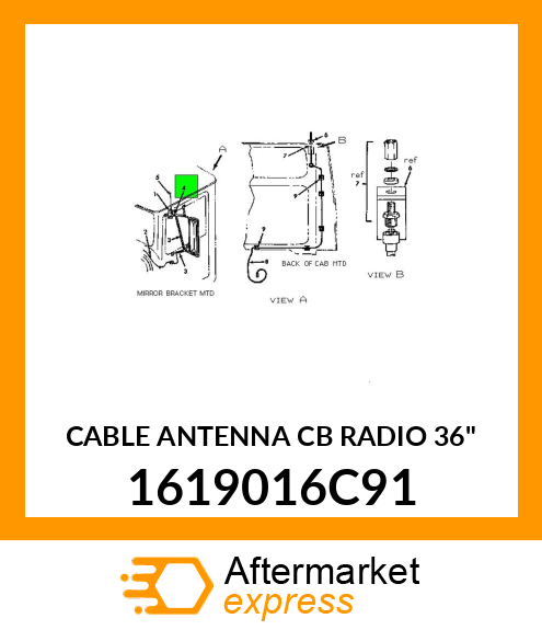 CABLE ANTENNA CB RADIO 36" 1619016C91