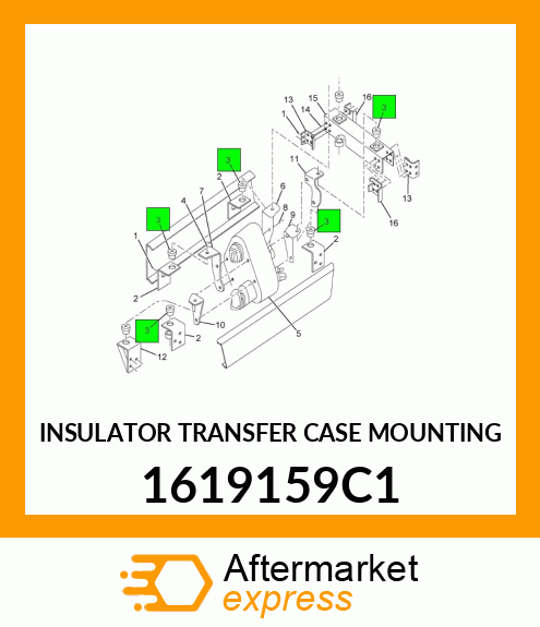 INSULATOR TRANSFER CASE MOUNTING 1619159C1