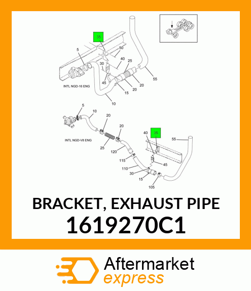 BRACKET, EXHAUST PIPE 1619270C1