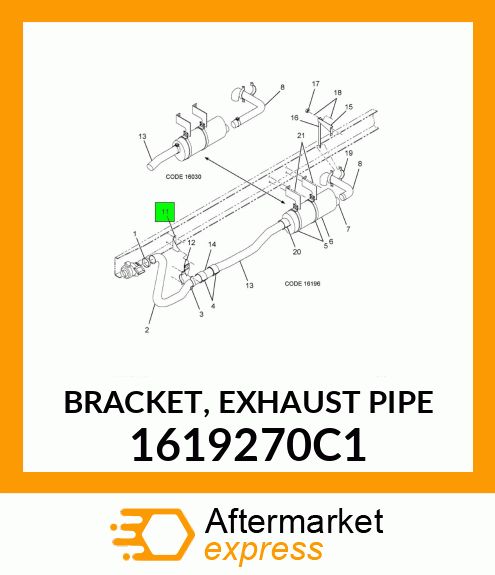 BRACKET, EXHAUST PIPE 1619270C1