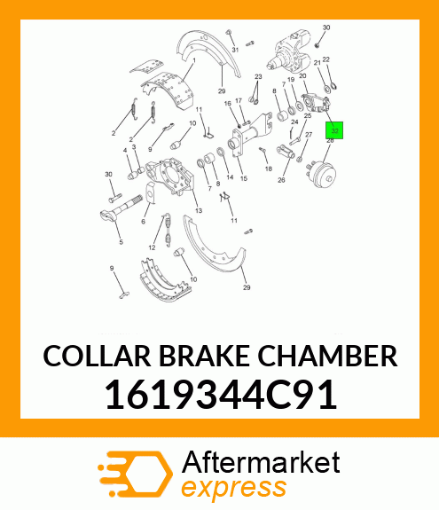 COLLAR BRAKE CHAMBER 1619344C91