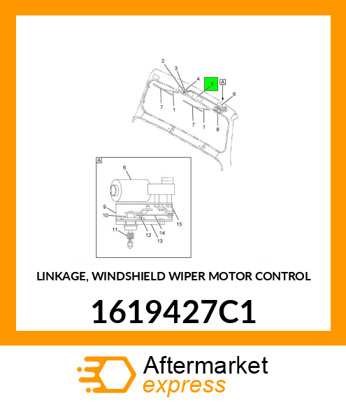 LINKAGE, WINDSHIELD WIPER MOTOR CONTROL 1619427C1