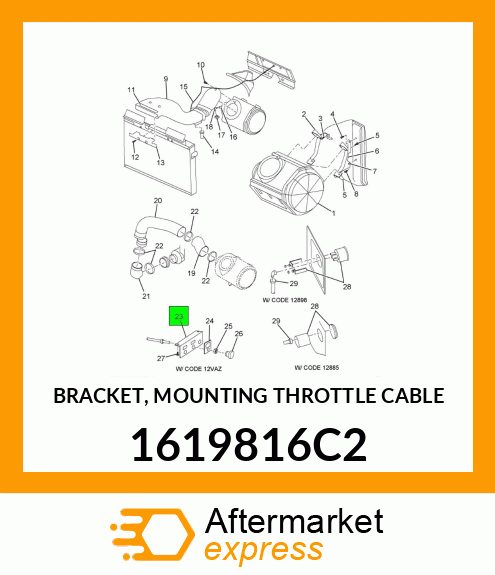 BRACKET, MOUNTING THROTTLE CABLE 1619816C2