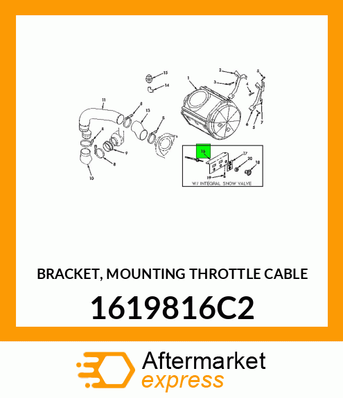 BRACKET, MOUNTING THROTTLE CABLE 1619816C2