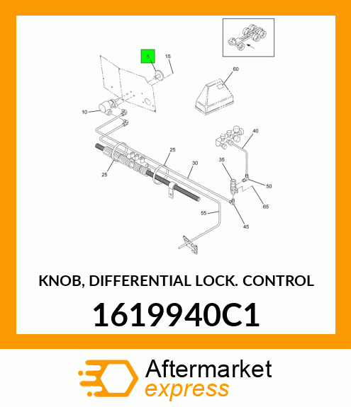 KNOB, DIFFERENTIAL LOCK CONTROL 1619940C1