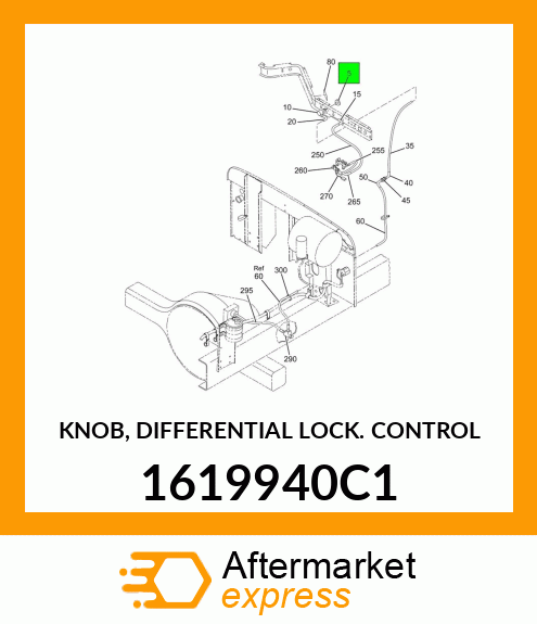 KNOB, DIFFERENTIAL LOCK CONTROL 1619940C1