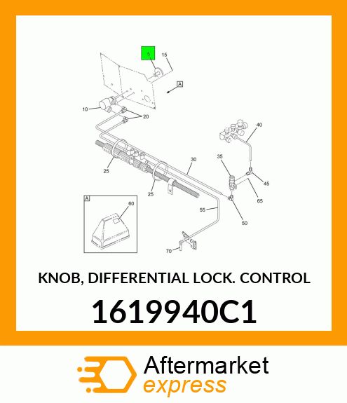 KNOB, DIFFERENTIAL LOCK CONTROL 1619940C1