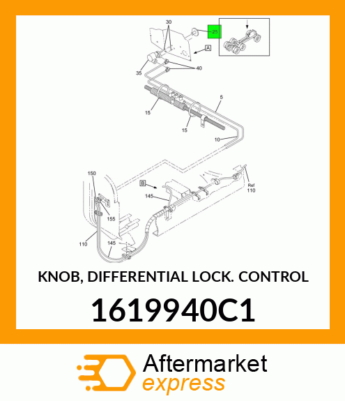 KNOB, DIFFERENTIAL LOCK CONTROL 1619940C1