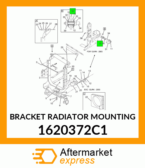 BRACKET RADIATOR MOUNTING 1620372C1