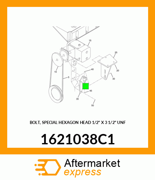 BOLT, SPECIAL HEXAGON HEAD 1/2" X 3 1/2" UNF 1621038C1